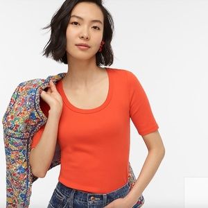 NWT - J.Crew Mustard Yellow Scoop Neck Tee!